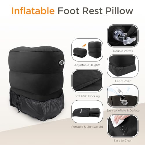 Inflatable Travel Foot Rest Pillow, Adjustable Height Leg Pillow O6484