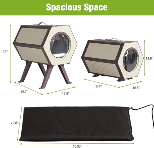 Weatherproof Insulated Cat House with Escape Door (4 Sets) E6630