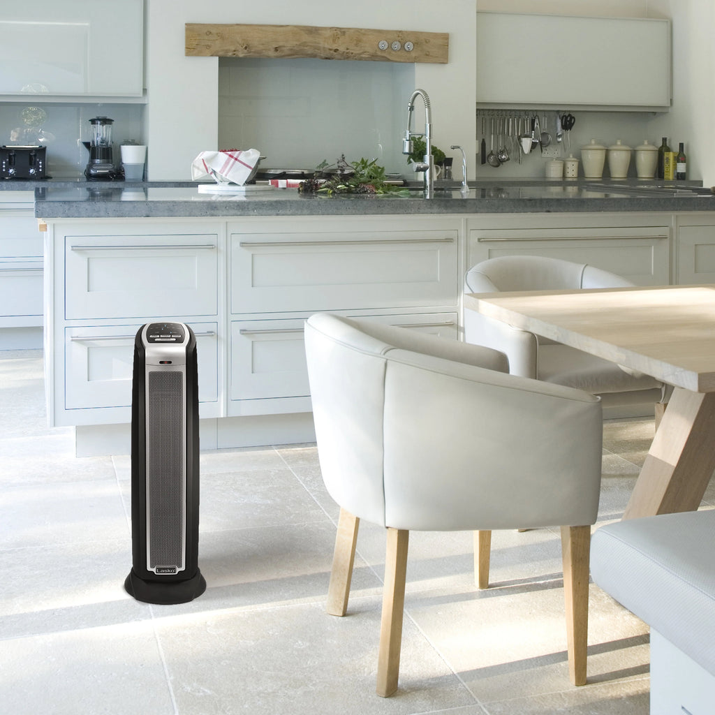 22.5 1500W Electric Oscillating Ceramic Tower Space Heater Black Y577531