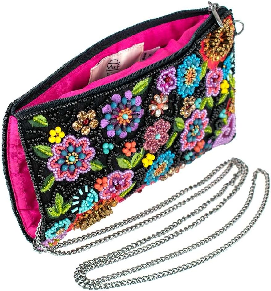 Multi Beaded Floral Crossbody Phone Bag W95121