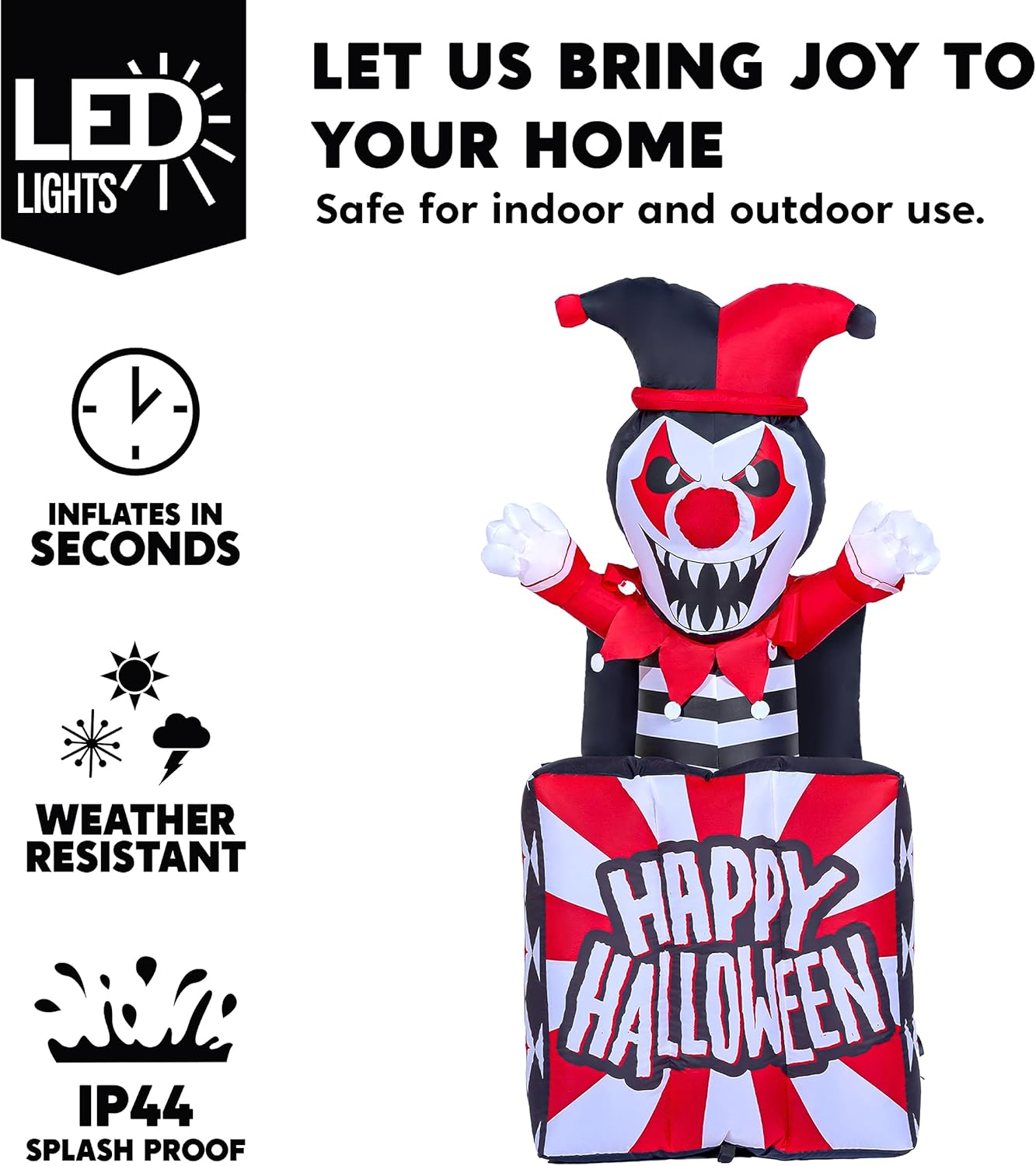 5 Ft Halloween Inflatable Decor with Built-in LEDs Y95120
