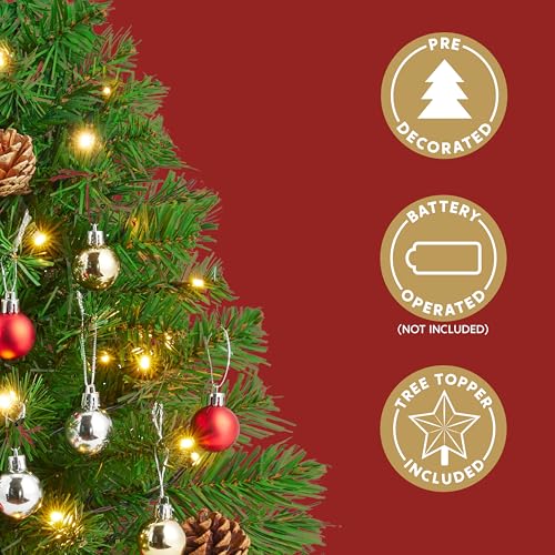 24" Mini Christmas Tree Tabletop Set with Clear LED Lights Z587393