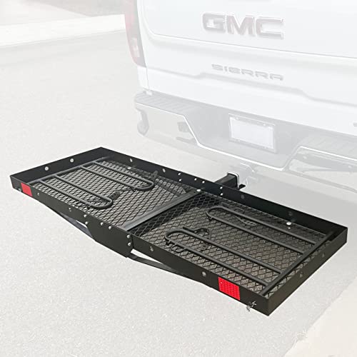 60 inch x 20 inch 500 lb. Capacity 2 in 1 Hitch Mount Cargo Carrier Rack and 2 Bike Rack Z980378