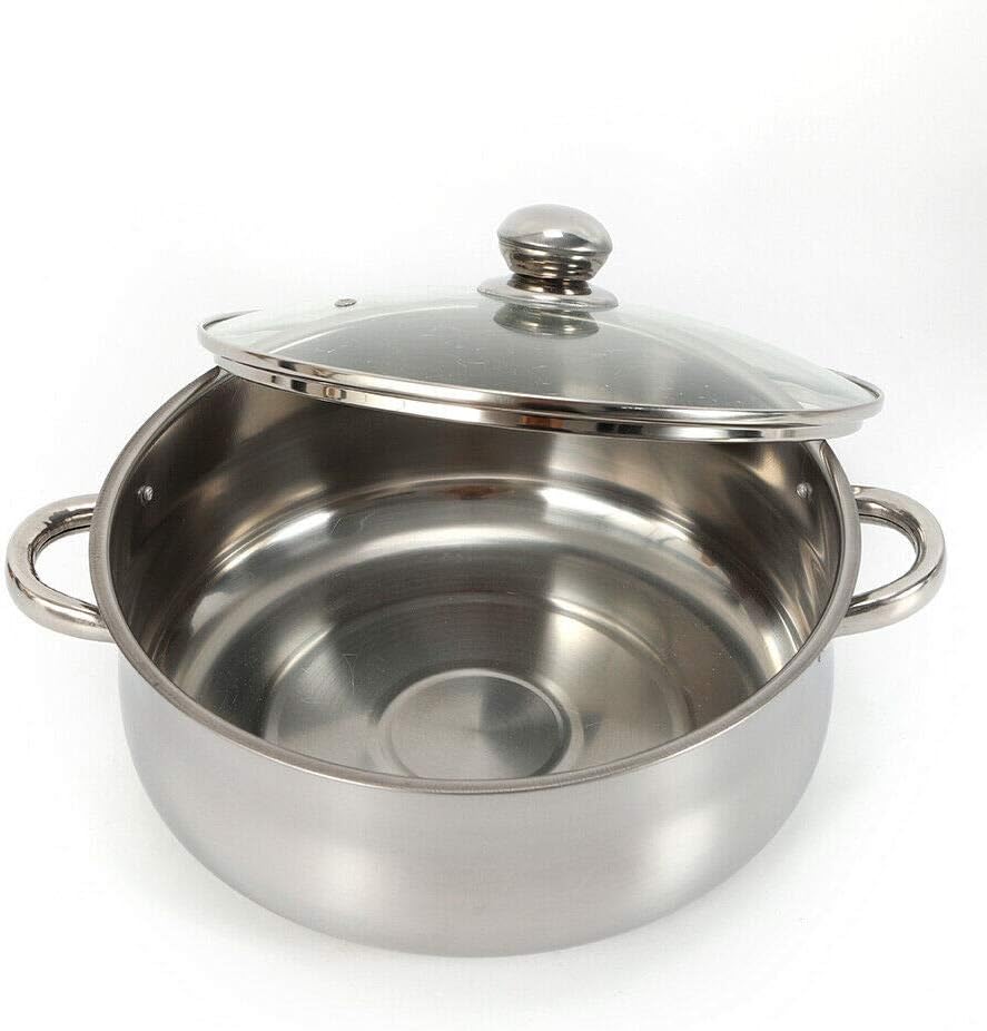 5 Tier Stainless Steel Steamer Pot with Tempered Glass Lid J400997