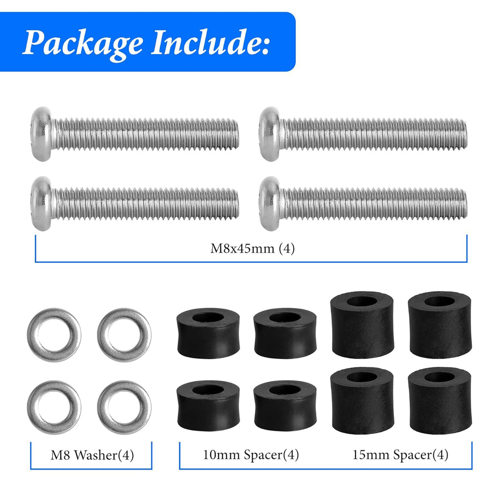 M8 x 45mm Wall Mounting Screws Bolts with 25mm Long Spacers W980571