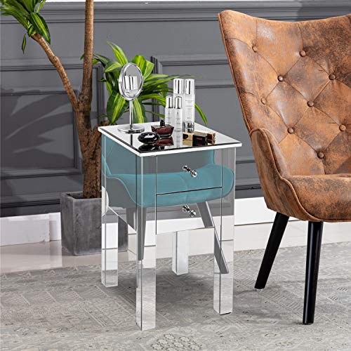 Mirrored Nightstand with 3 Drawers M952387