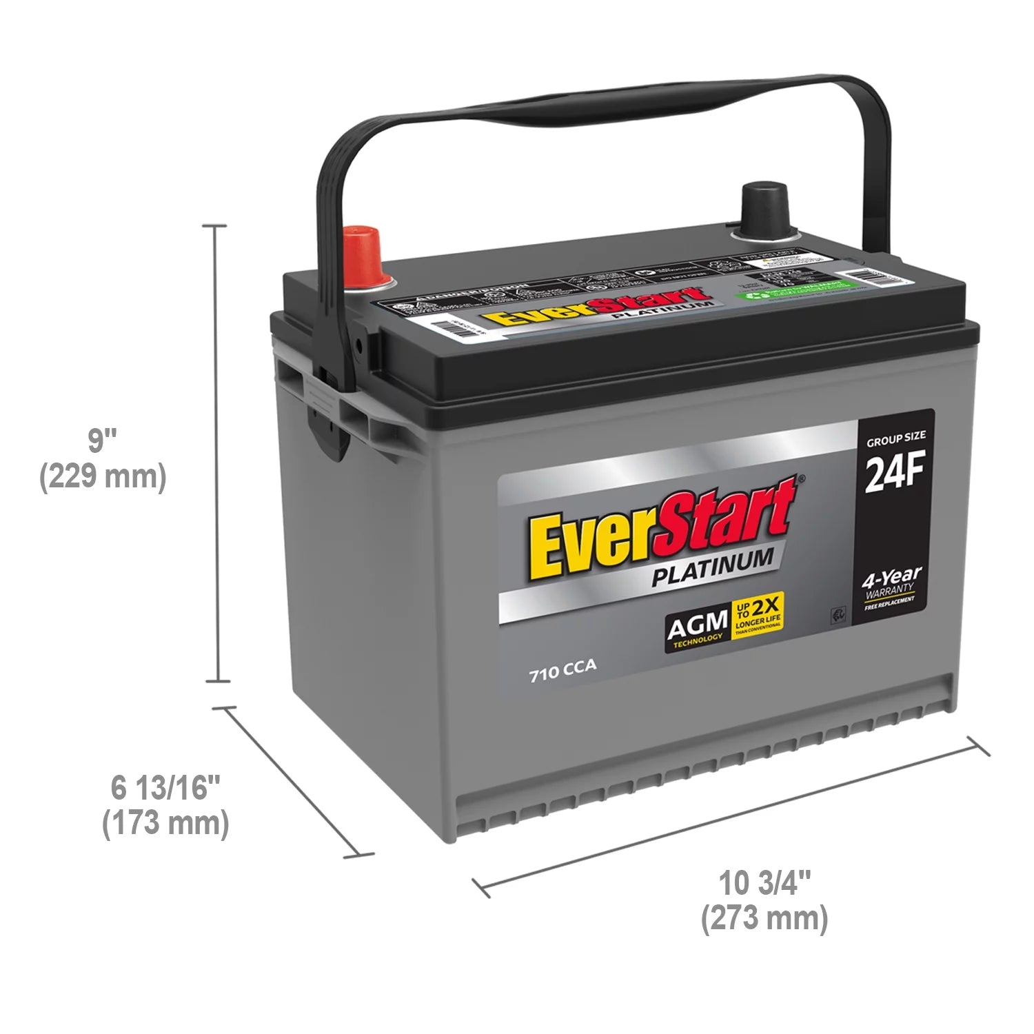 Automotive Battery, Group Size 24F 12 Volt, 710 CCA K5144