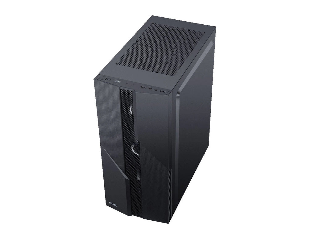Black USB3.0 Steel Tempered Glass ATX Mid Tower Computer Case with Tempered Glass Panel and 4 x 120mm Fans X18347