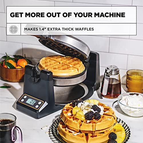 Double Rotating Belgian Waffle Maker with Nonstick Copper Plates Q9275