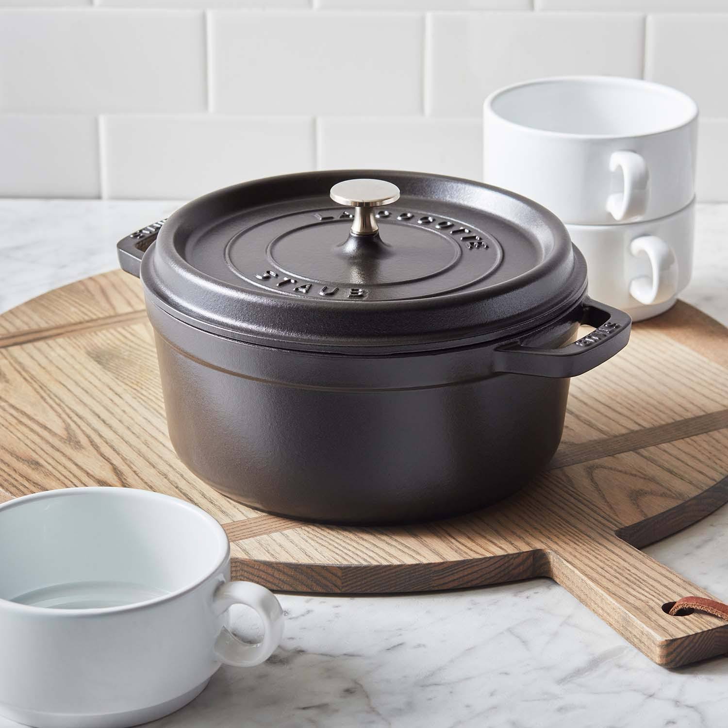 Dark Blue Cast Iron 4-Quart Round Cocotte A2168