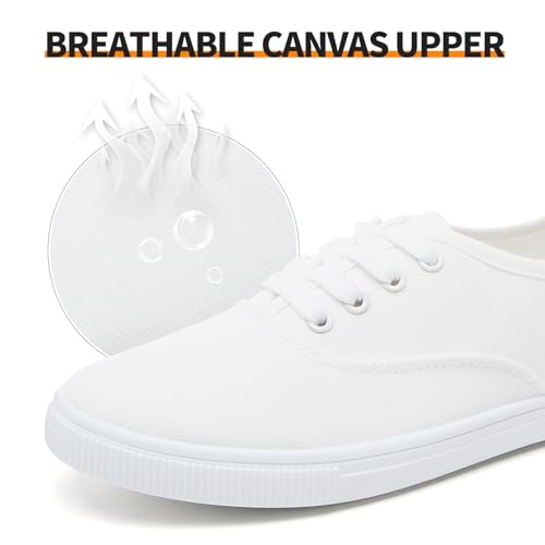 White Low Top Canvas Sneakers Z683