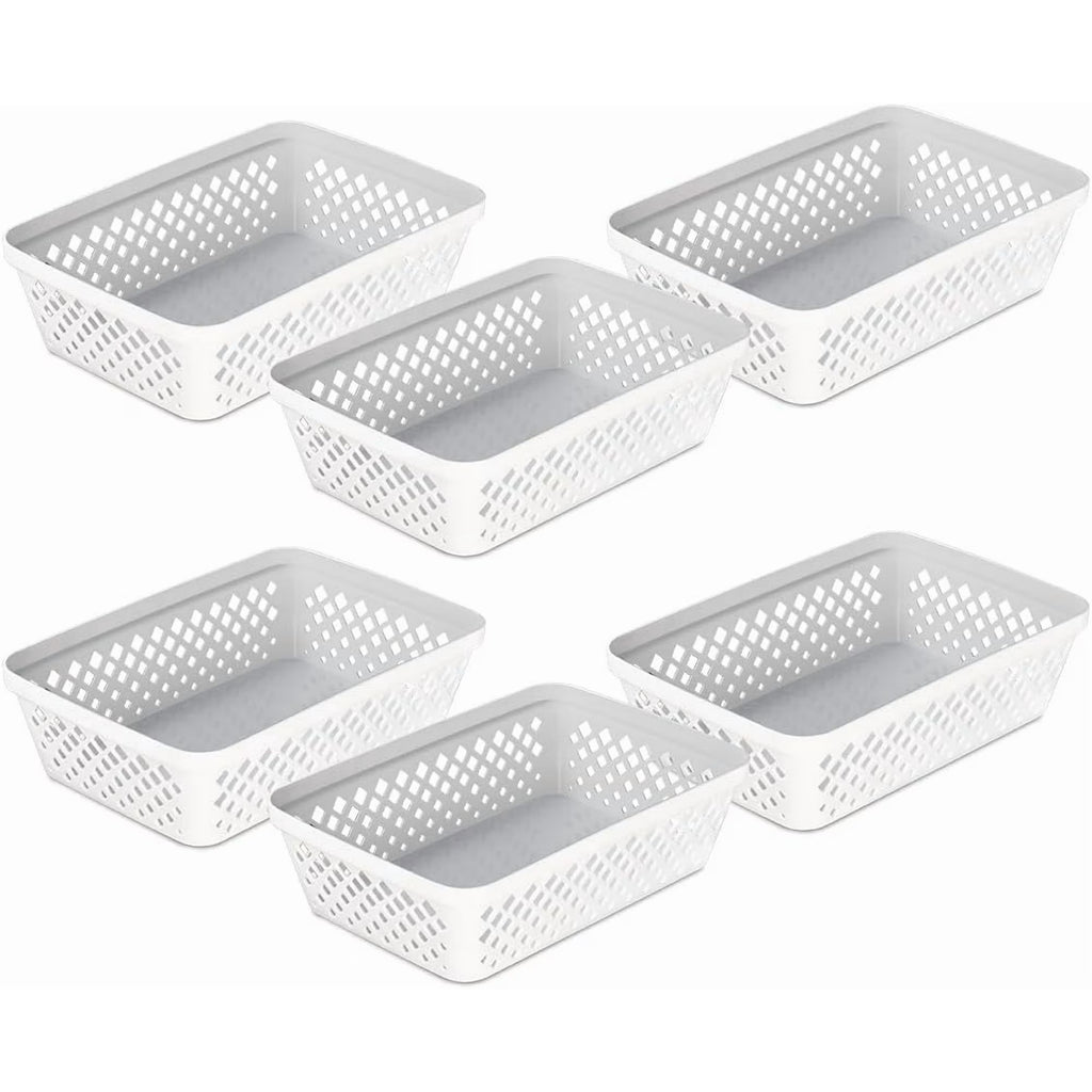 White 6 Pack Plastic Storage Basket Set R8731