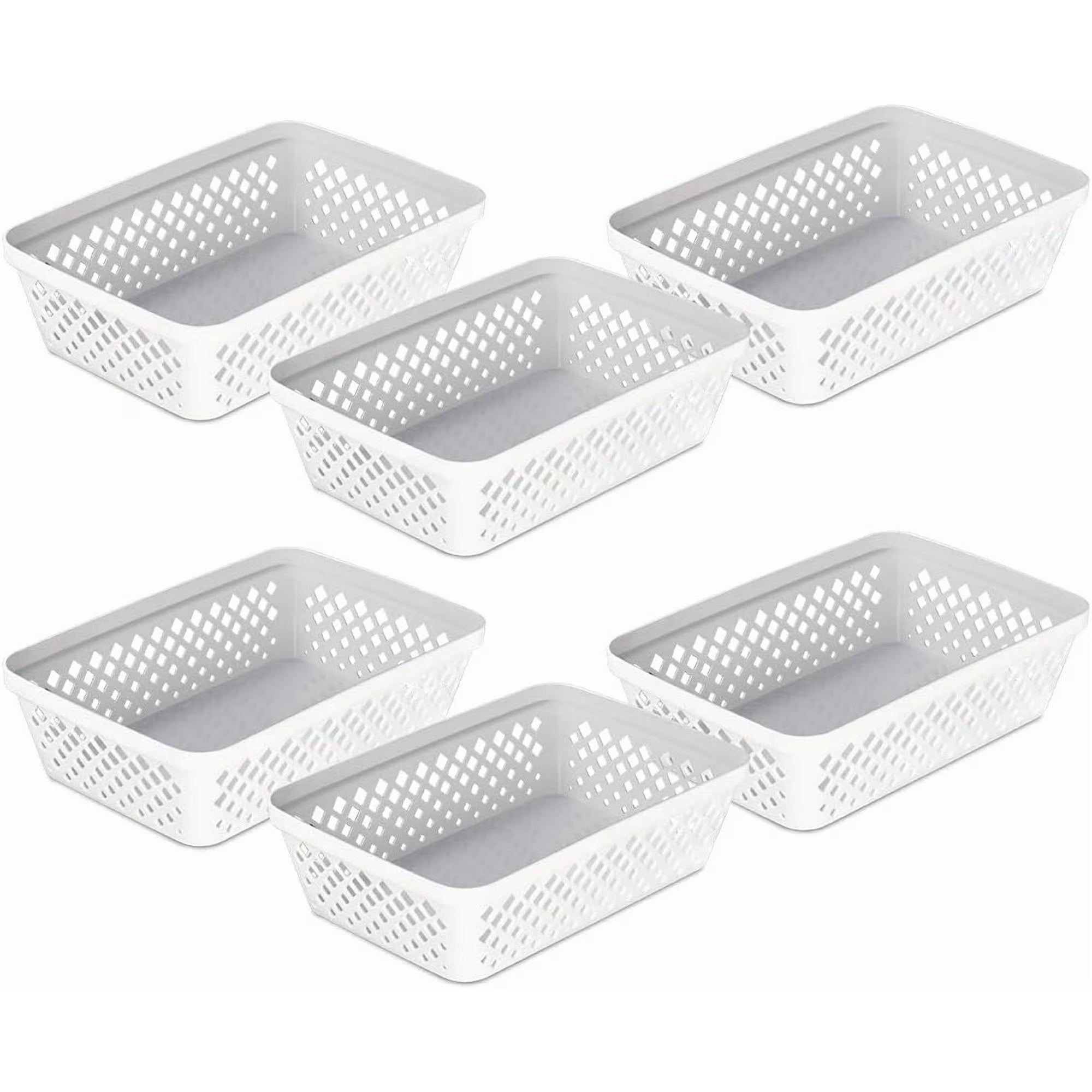 White 6 Pack Plastic Storage Basket Set R8731