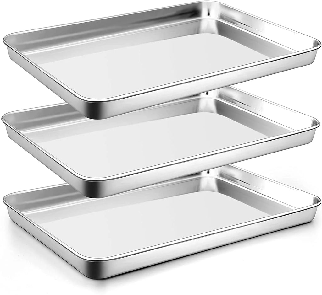 Set of 3 Stainless Steel Baking Pans C3380