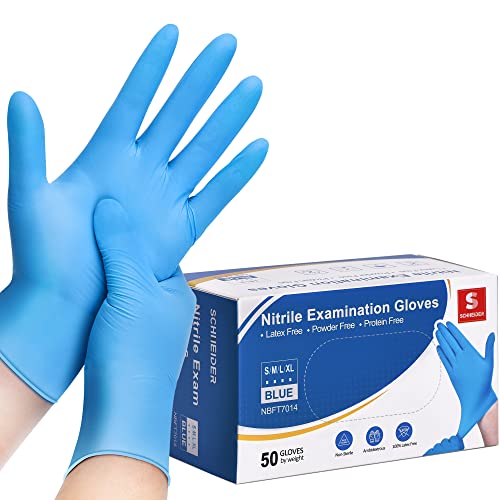 Blue Nitrile Exam Gloves, 4 mil, Powder-Free, Latex-Free, Non-Sterile S939