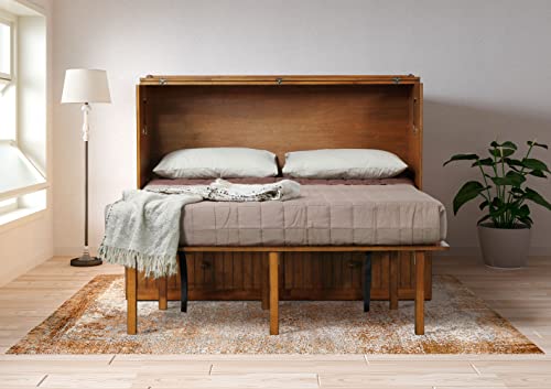 Queen Blonde Oak Murphy Cabinet Chest Bed R852