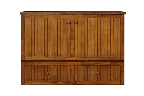 Queen Blonde Oak Murphy Cabinet Chest Bed R852