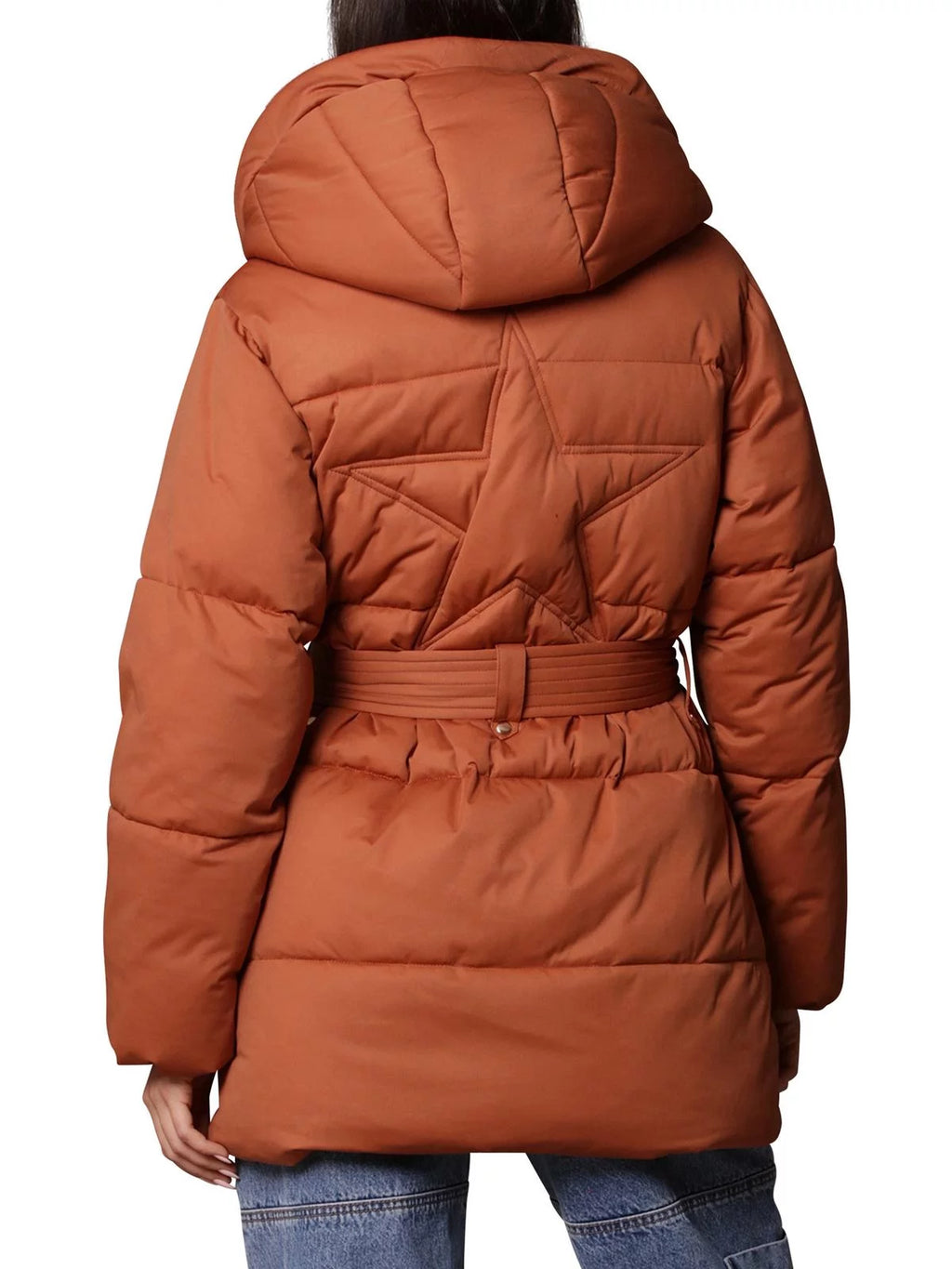 Women's Hooded Wrap Puffer Coat with Belt F731