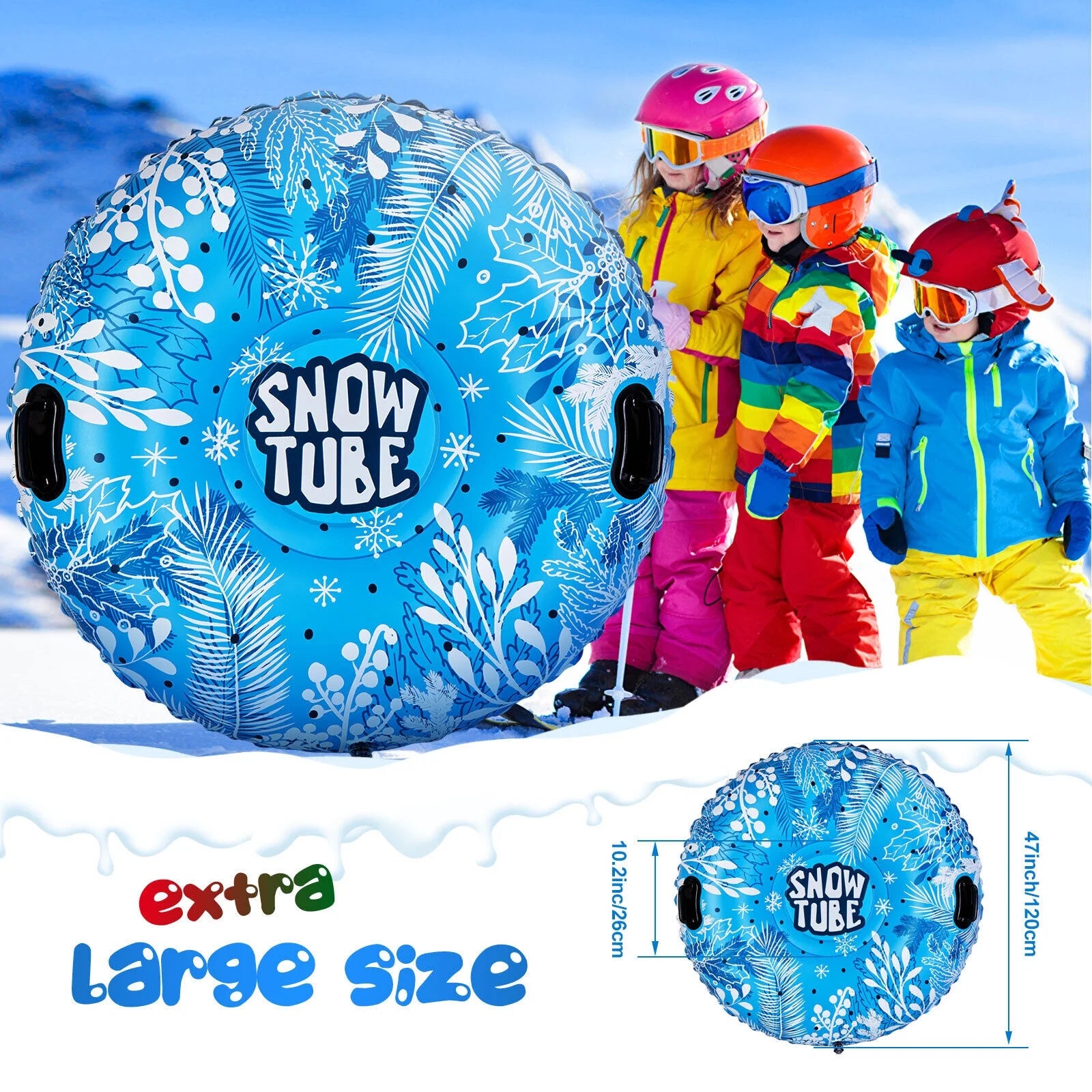47-Inch Inflatable Snow Tube Sled L977301
