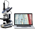 Trinocular Compound Microscope, 40X-2500X Magnification, Siedentopf Head, Two-Layer Mechanical Stage, 1.3mp Camera K626
