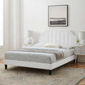 White Velvet King Platform Bed B82507