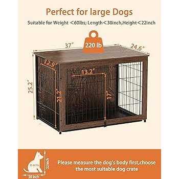 Wooden Dog Crate Furniture with Cushion and Tray C4961