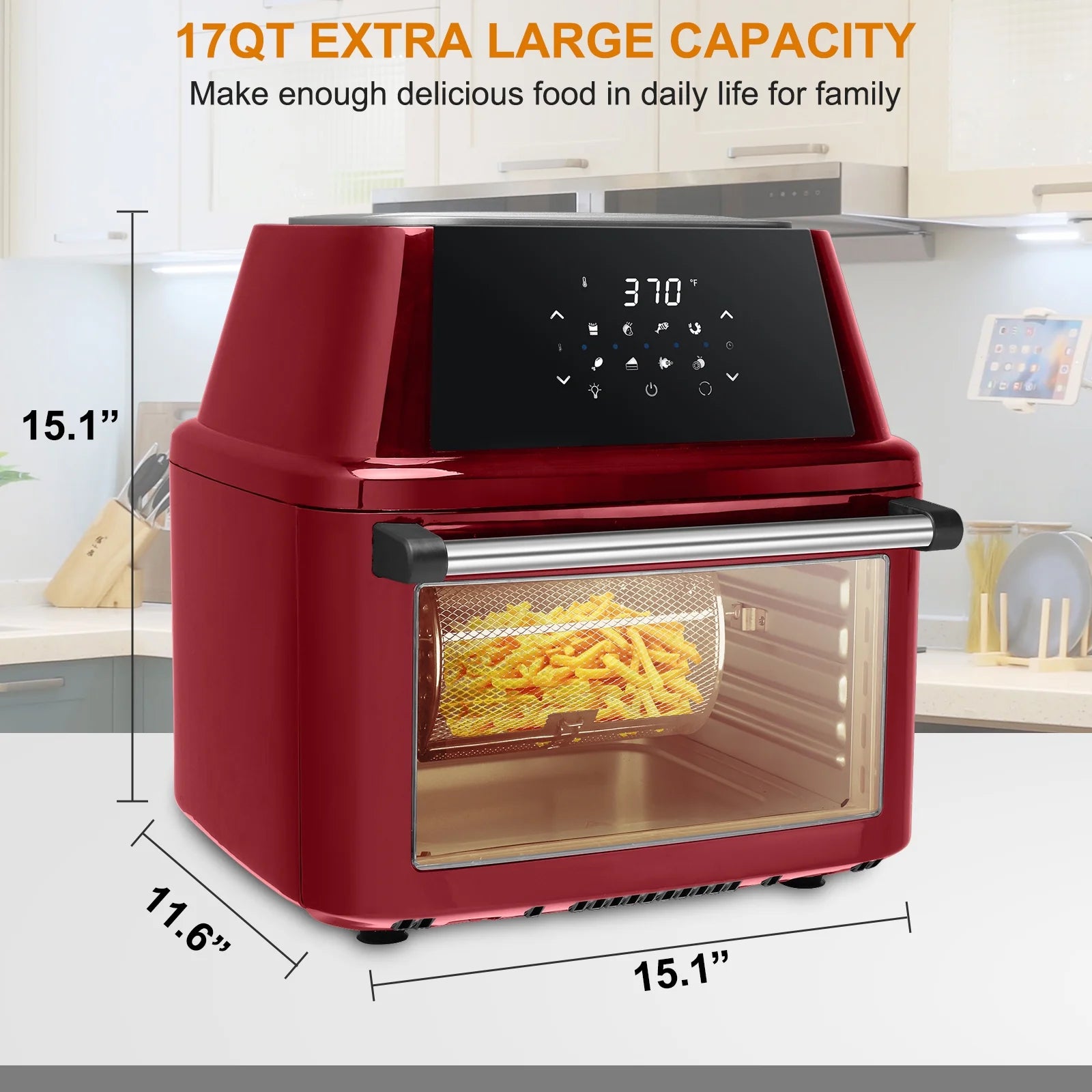 16.91Qt 8-in-1 Air Fryer Oven 1800W L1892