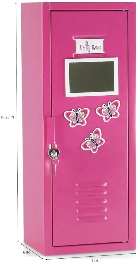 18 Inch Doll Clothes Storage with Lock, Key & 5 Hangers A7842