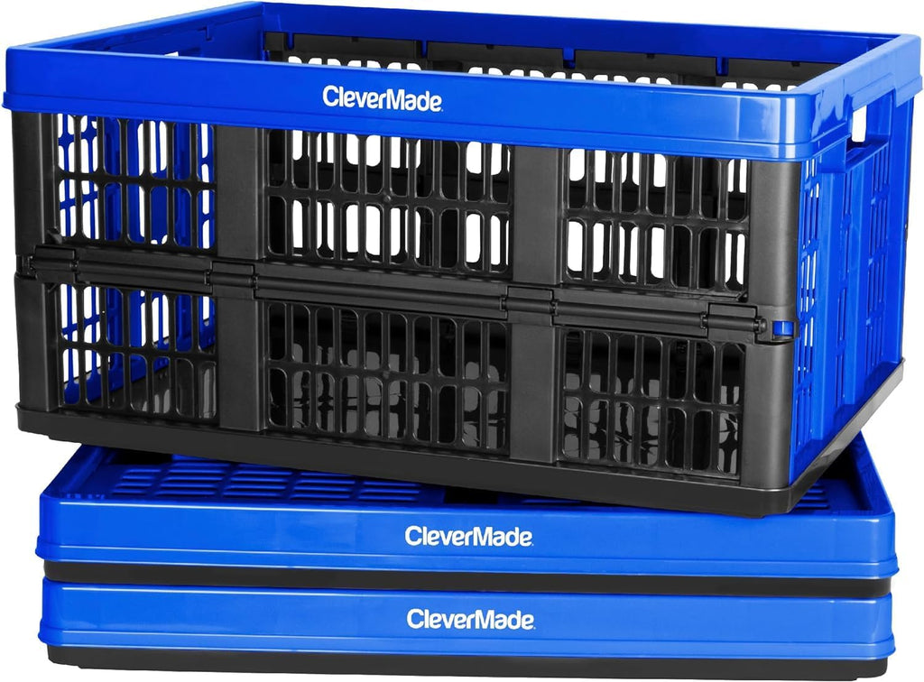Royal Blue 3PK 45L Collapsible Plastic Storage Bins X711630