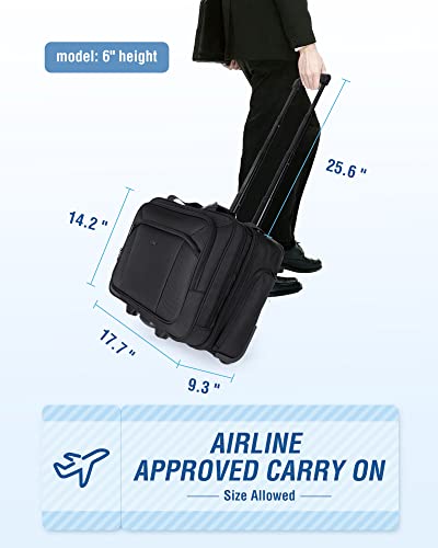Black 17.3 Inch Rolling Laptop Bag D7687