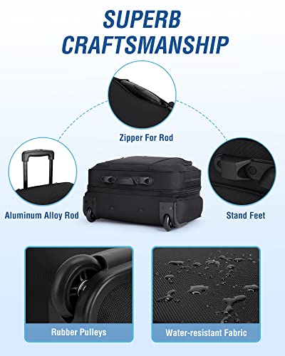 Black 17.3 Inch Rolling Laptop Bag D7687