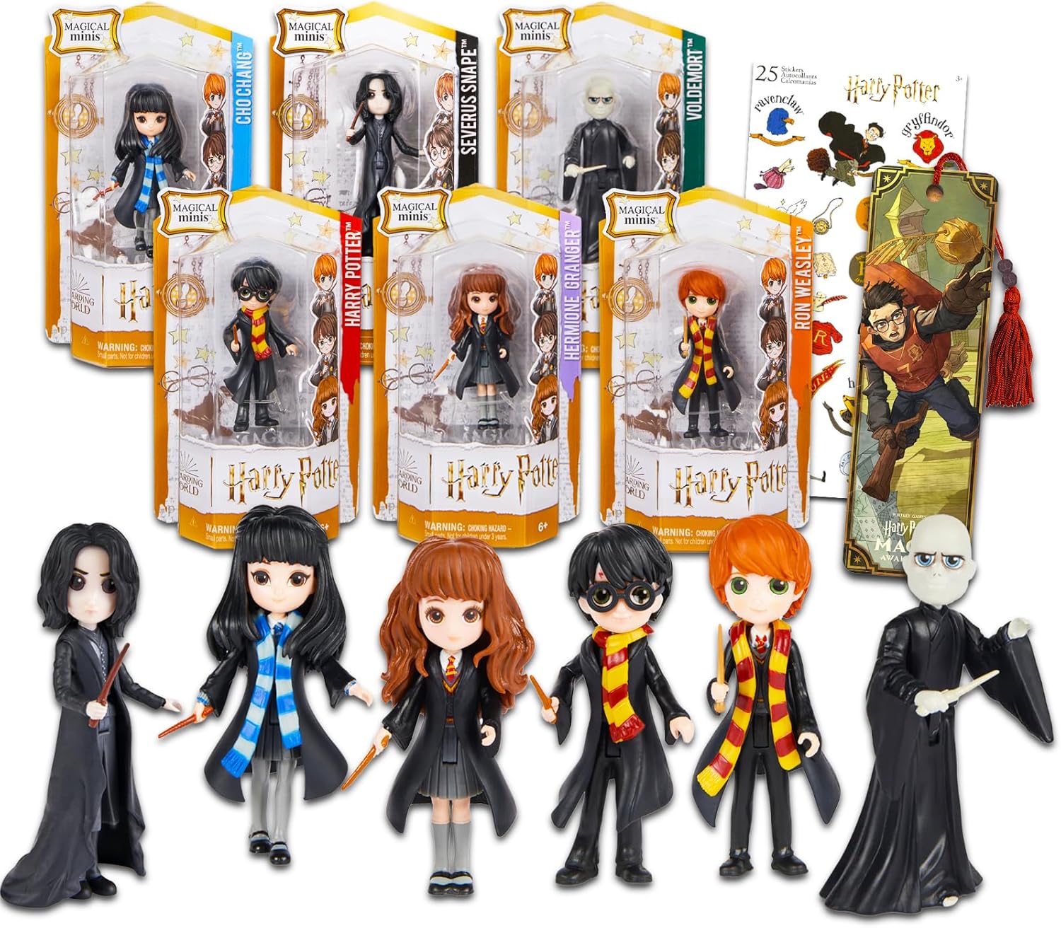 6 Harry Potter Mini Figurines Set with Stickers S792776