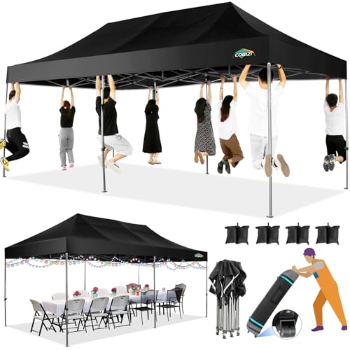 10x20 Heavy Duty Pop up Canopy Tent with 6 sidewalls White D595878