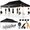 10x20 Heavy Duty Pop up Canopy Tent with 6 sidewalls White D595878