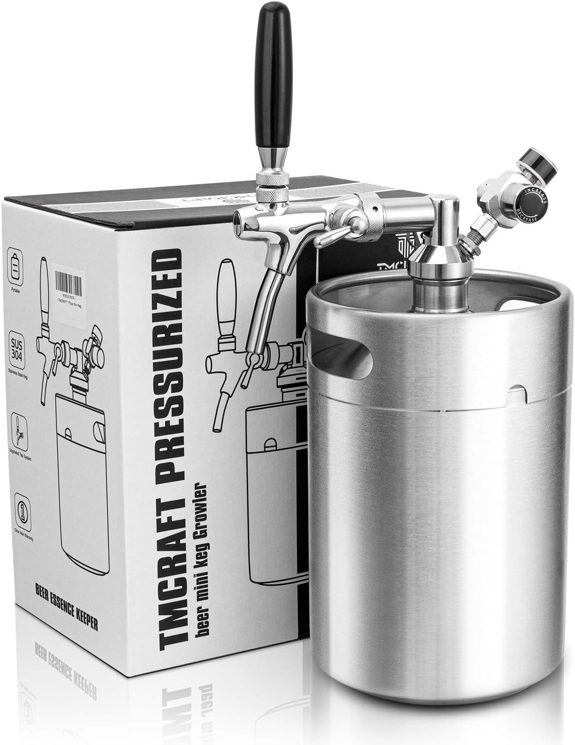 170oz Pressurized Stainless Steel Mini Keg Growler F13740