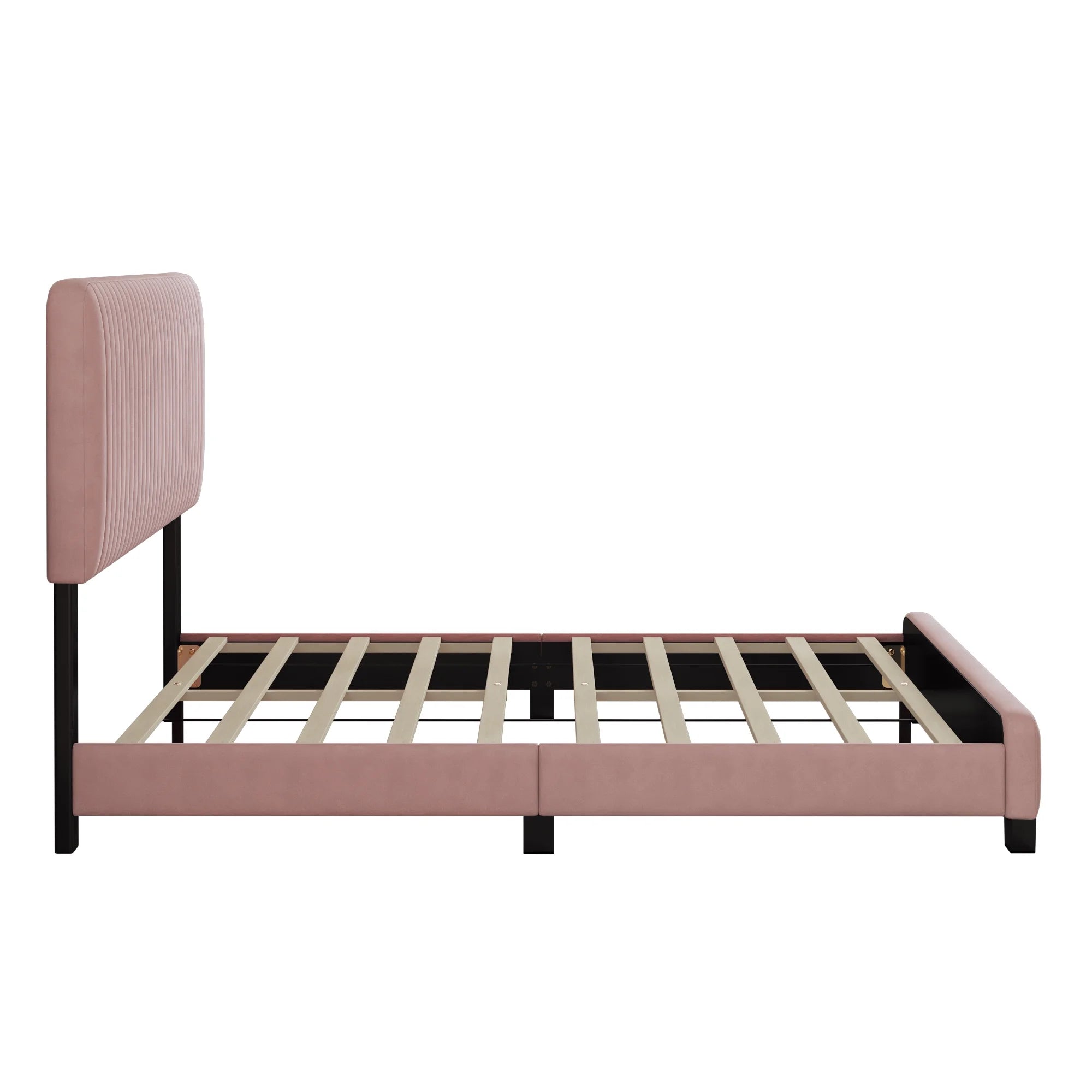 Pink Velvet Upholstered Platform Bed G865908
