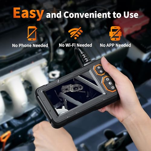 4.3" 1920P HD IP67 Waterproof 16.4ft Semi-Rigid Endoscope Camera with 8 LED Lights K380709