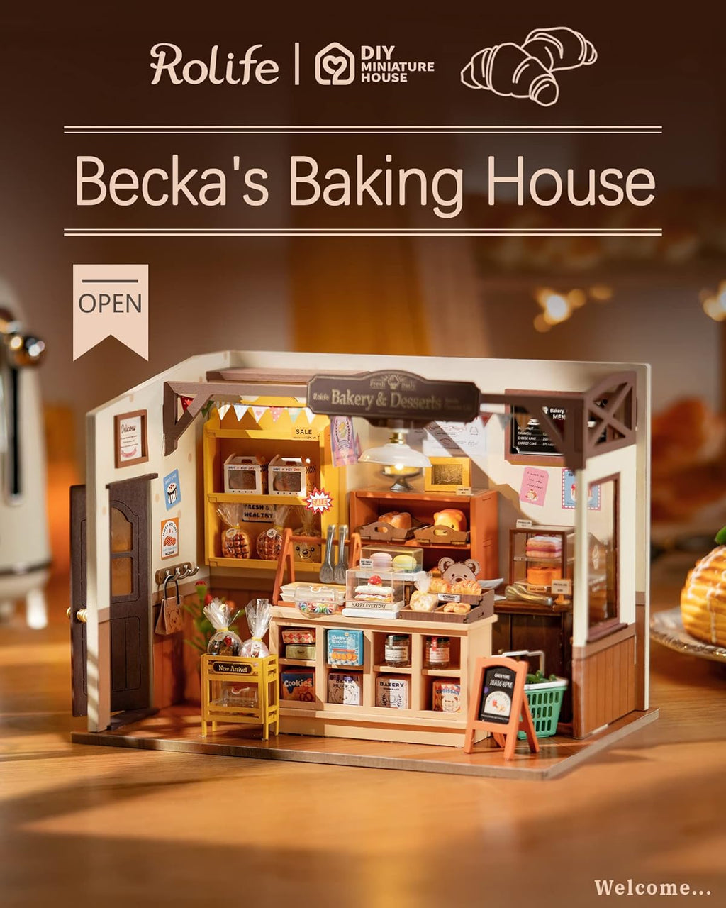 Miniature Dollhouse Kit with LED Lights K476347