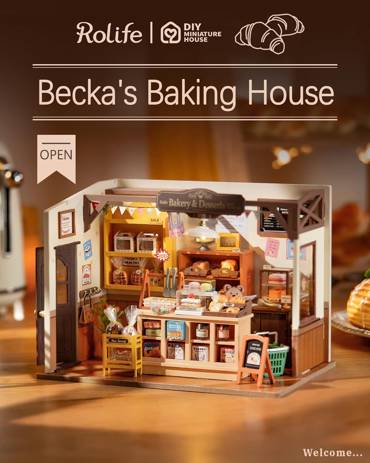 Miniature Dollhouse Kit with LED Lights K476347