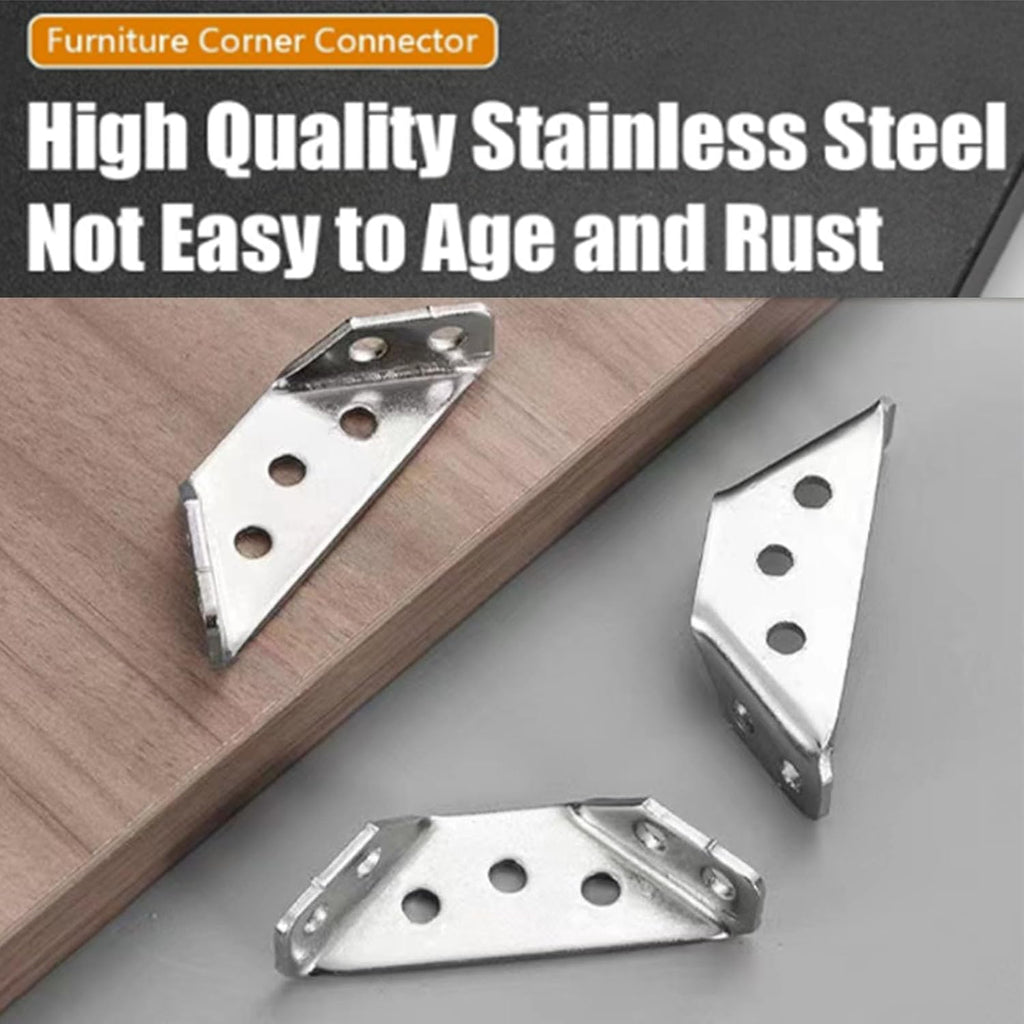 10 Pack Stainless Steel Corner Connector with Screws Z6724