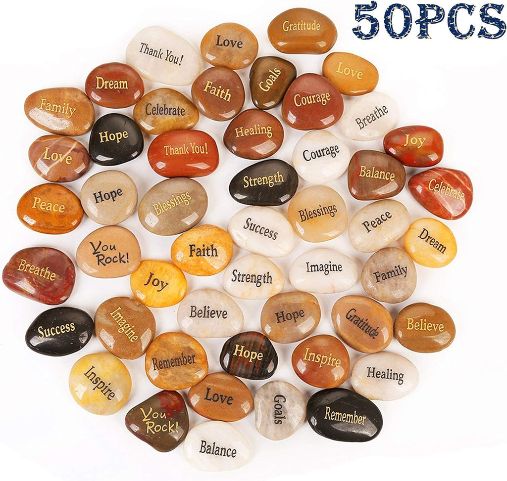 50PCS Inspirational Stones, 2"-3" each D259