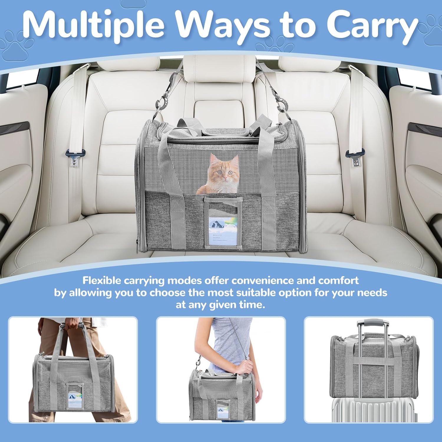 Gray Soft Sided Cat Carrier F208902