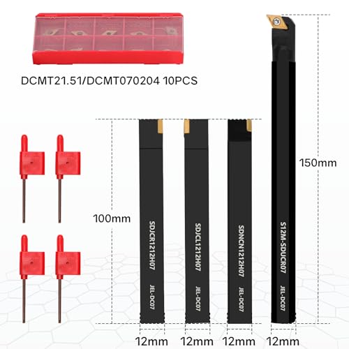 21Pcs 3/8'' 10mm Shank Carbide Turning Tool Set with 14Pcs Inserts W293330
