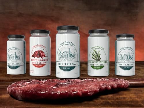 Rendered Beef Tallow, 2 pack, Grass fed, 16oz Total L702