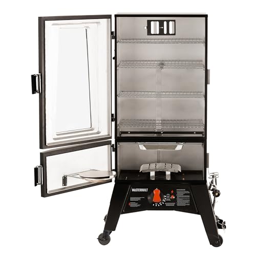 40-inch Propane Gas Vertical BBQ Smoker with Analog Temperature Control in Black X252623