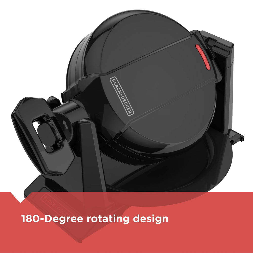 Black Rotating Waffle Maker with Dual Cooking Plates B764618