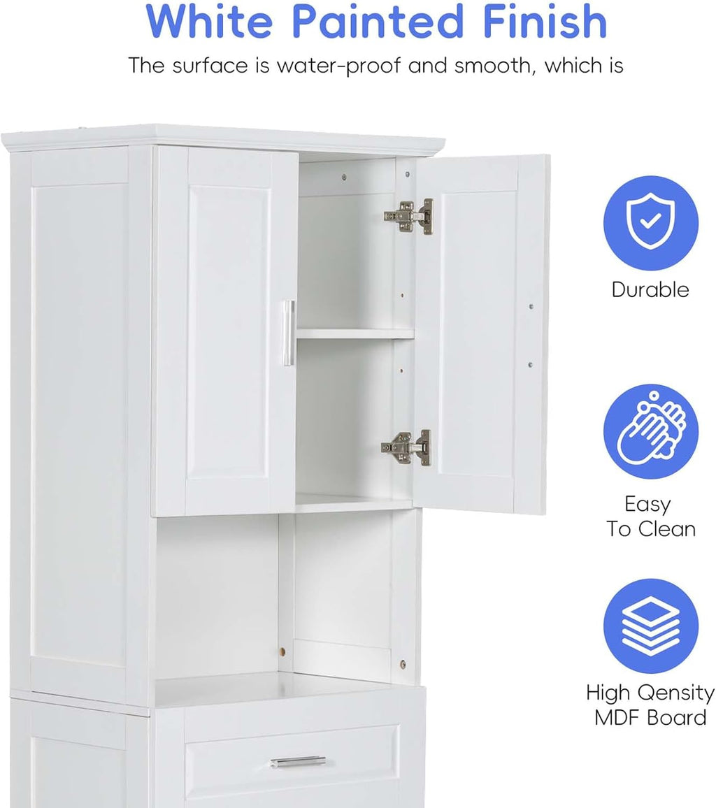70" Tall Tilt Out Laundry Hamper Cabinet with 2 Doors and Adjustable Shelf G14631