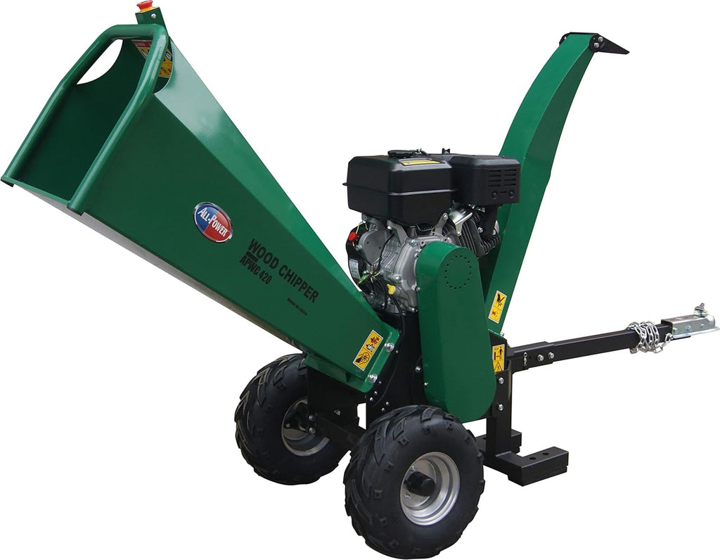 Heavy Duty Wood Chipper Shredder Mulcher, 15HP 420cc, 6 inch Cutting Capacity, Green/Black H63008