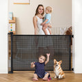 Black Retractable Baby Pet Gate, 31" Tall, Extends to 71" Wide I80763