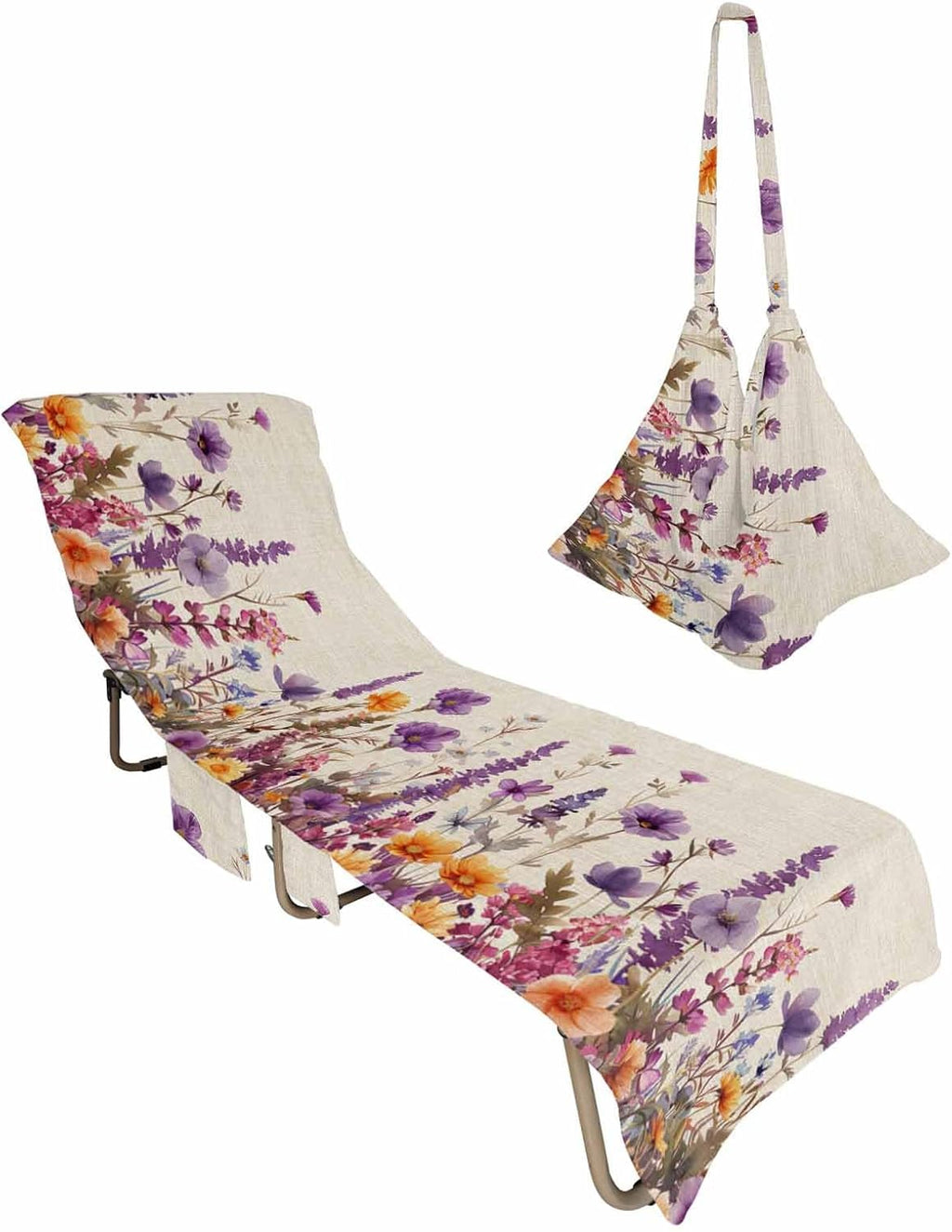 Beach Chair Cover with Side Pockets, 1 PCS F10184